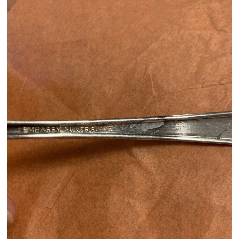 Embassy Bouquet Vintage Silverplated Cream Ladle Shield Column Motif Gravy
